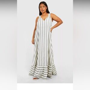 Boohoo wide stripe trapeze maxi dress